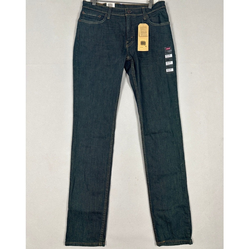 NEW Levis 511 Jeans Mens 32X34 Blue Slim Fit Tapered Leg Stretch Dark Wash Denim